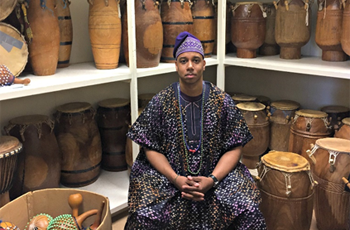 Chief Ayanda Clarke Amongst Drums